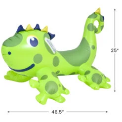 46.5" Inflatable Green Spotted Dinosaur Ride-On Pool Float -Aqua Play Land Zone poolcentral jl 35001 03 01898.1686005927