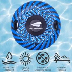 37" Blue And Black Inflatable Ride-On Pool Float Or Snow Tube -Aqua Play Land Zone poolcentral jl 35086 04 07753.1685919195