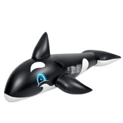 6.25' Inflatable Killer Whale Children's Pool Float Rider With Handles