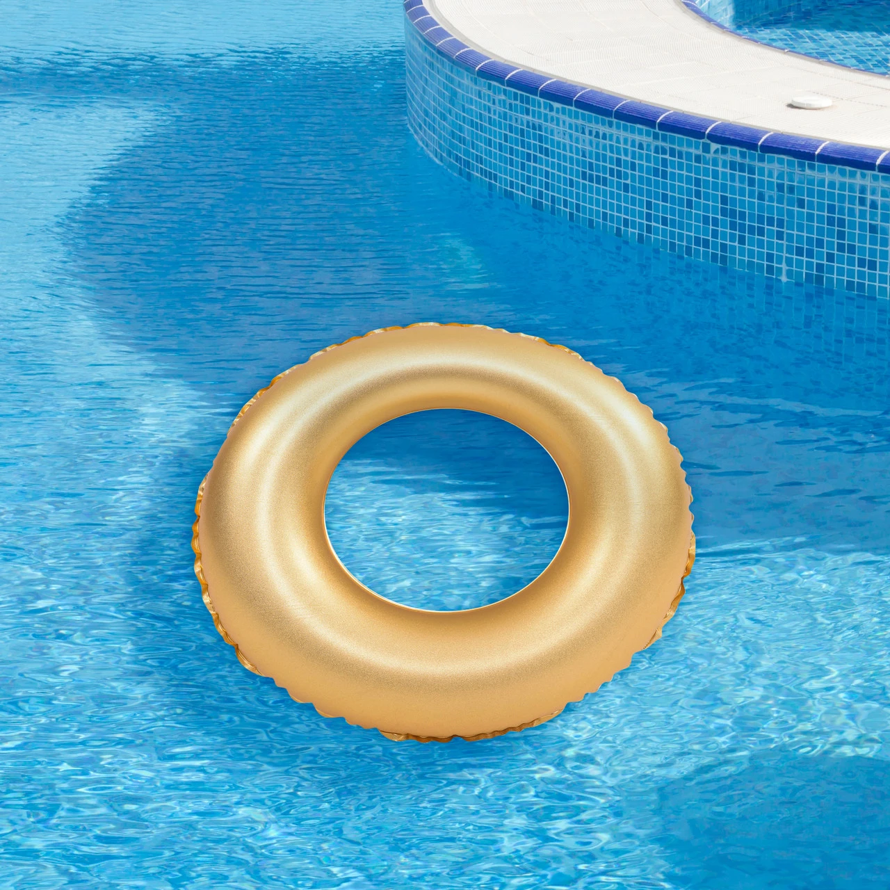 35" Inflatable Golden Pool Ring Float 2 35" Inflatable Golden Pool Ring Float - Image 2