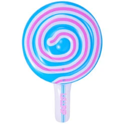 6' Inflatable Blue And Pink Swirl Lollipop Pool Float