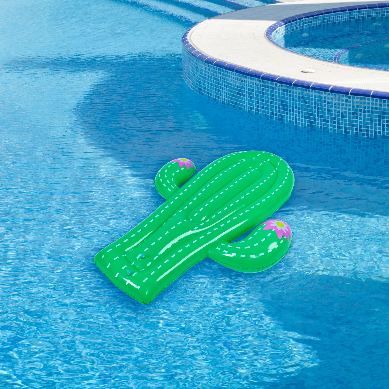5.75' Inflatable Green Jumbo Cactus Shaped Pool Float 2 5.75' Inflatable Green Jumbo Cactus Shaped Pool Float - Image 2