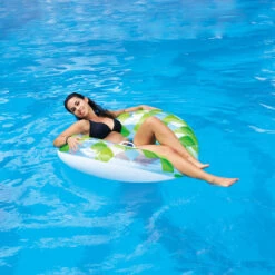 Inflatable Green And Clear Geometric Swimming Pool Inner Tube Ring, 47-Inch -Aqua Play Land Zone poolcentral jl 46090 green 55885.1667580552