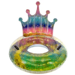 43" Rainbow Glitter Tiara Swimming Pool Inflatable Inner Tube
