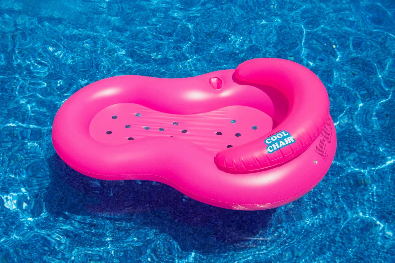 62.5" Inflatable Pink Cool Chair Water Lounge Chair With Holes 2 62.5" Inflatable Pink Cool Chair Water Lounge Chair With Holes - Image 2