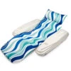 White And Blue Adjustable Floating Pool Chaise Lounger, 62-Inch