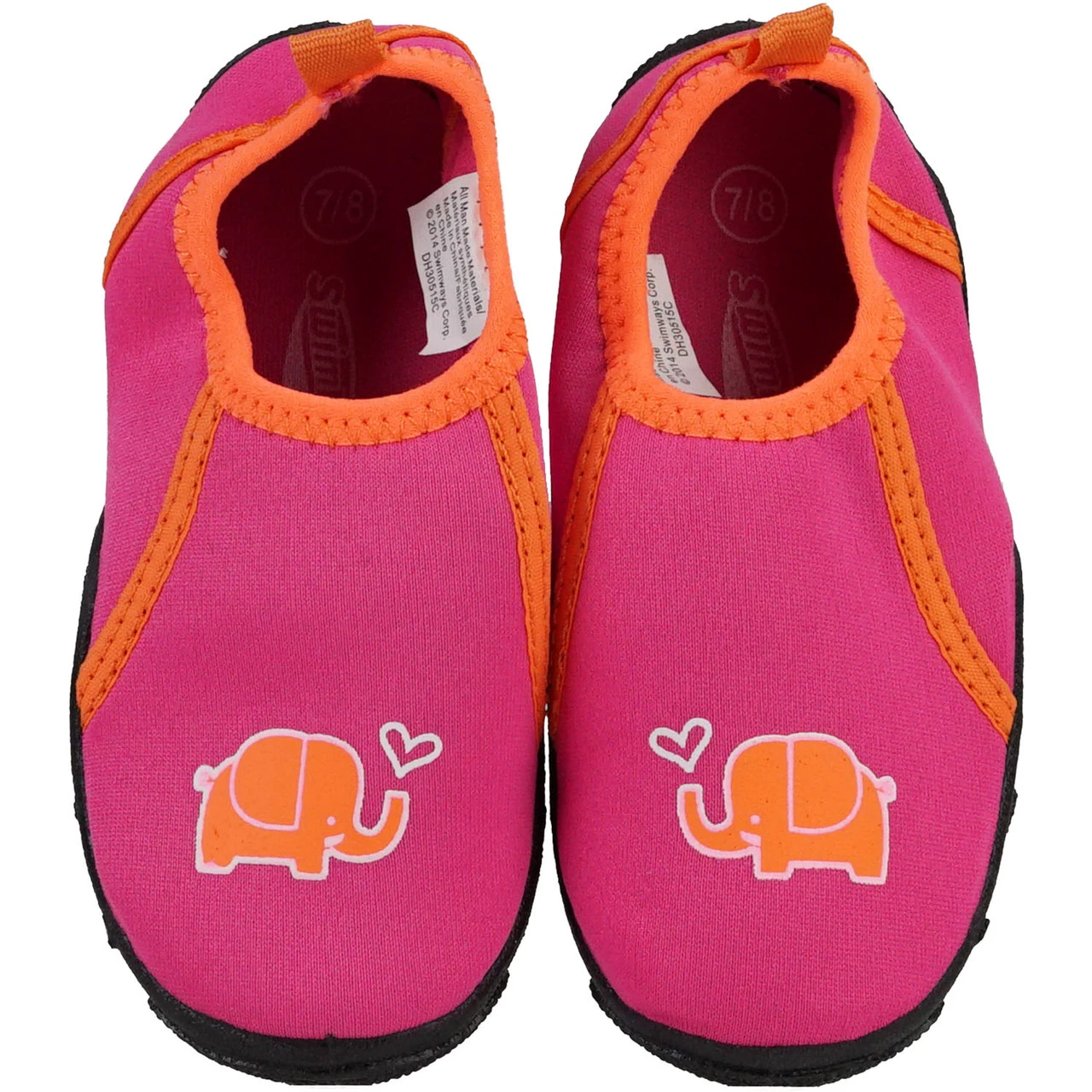 Pink And Orange Children's Water-Resistant Swim Shoes - Size 7-8 1 Pink And Orange Children's Water-Resistant Swim Shoes - Size 7-8