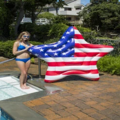 69" Inflatable Americana Star Island Inflatable Float -Aqua Play Land Zone sku203 26439.1677175451