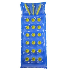 76" Blue And Yellow Inflatable 18-Pocket French Style Swimming Pool Air Mattress