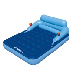 80-Inch Inflatable Blue Malibu Pool Mattress With Removable Back Rest