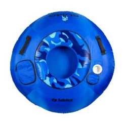 54-Inch Inflatable Blue Camouflage Swimming Pool Tube With Cup Holder
