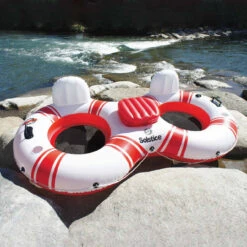 88" Super Chill Swimming Pool Duo Inner Tube With Cooler -Aqua Play Land Zone swim 1700220superchill20duo20riverside20io20highres 77839.1667597101