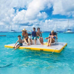 10 Foot Inflatable White And Yellow Private Solstice Drop Stitch Lake Dock Raft -Aqua Play Land Zone swim 3101020dock2010x1020lifestlye20io20highres 86502.1677191627