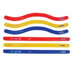 Set Of 6 Inflatable Blue And Red Swimming Pool Doodles 72"