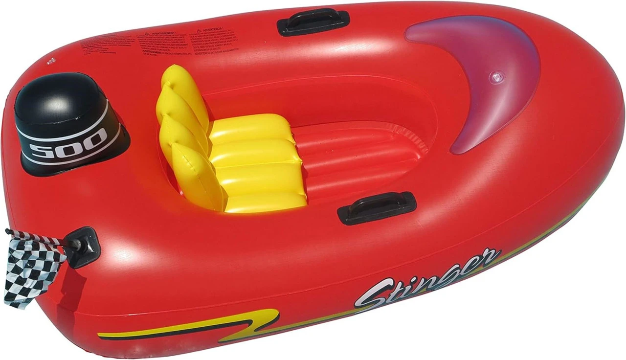 48-Inch Inflatable Red And Black Stinger Speedboat Swimming Pool Raft 2 48-Inch Inflatable Red And Black Stinger Speedboat Swimming Pool Raft - Image 2