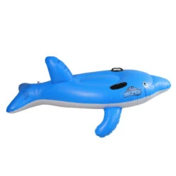 61" Inflatable Blue Ride-On Dolphin Children's Swimming Pool Float