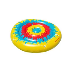 72" Inflatable Multicolor Tie Dye Circular Swimming Pool Float