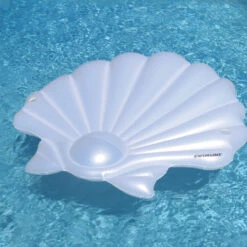 82'' White Seashell Island Swimming Pool Raft Lounger 9 82'' White Seashell Island Swimming Pool Raft Lounger -Aqua Play Land Zone swim 90542 seashell island item only20hires 75516.1683905279