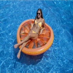 61.5" Inflatable Orange Fruit Slice Swimming Pool Lounger Raft -Aqua Play Land Zone swim 9054 orange 2 75517.1683297915