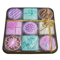 73" Inflatable Brown And Purple Square Chocolate Box Designed Swimming Pool Raft Float, 73-Inch