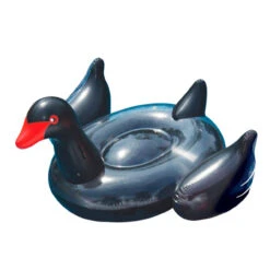 Inflatable Black Giant Swan Swimming Pool Ride-On Float Toy, 75-Inch