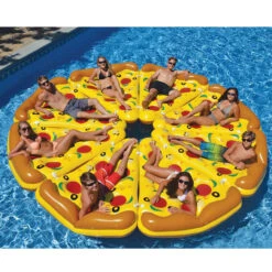 72" Inflatable Yellow And Orange Pizza Slice Swimming Pool Float Raft -Aqua Play Land Zone swim 90645 3 44419.1687526461
