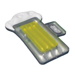 Inflatable White And Yellow Beer Mug Swimming Pool Raft, 12-Inch
