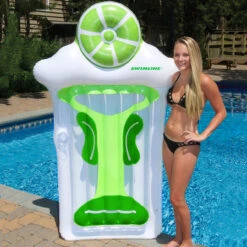 Inflatable Green And White Novelty Margarita Swimming Pool Floating Raft, 10-inch -Aqua Play Land Zone swim 90653 3 updated 78729.1667597484