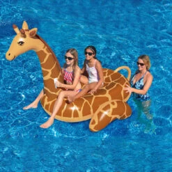 Inflatable Brown Giant Giraffe Swimming Pool Ride-On Lounger, 96-Inch -Aqua Play Land Zone swim 9071020 20giraffe models 73231.1667517294