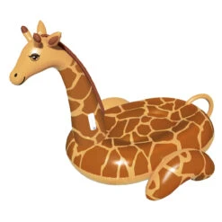 Inflatable Brown Giant Giraffe Swimming Pool Ride-On Lounger, 96-Inch