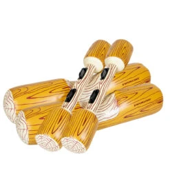 54" Brown And White Inflatable Swimming Pool Log Flume Joust Set