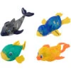 Set Of 4 Water ActivatedLight-Up Sea Animals Swimming Pool Dive Toys