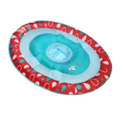 36" Inflatable Red And Blue Whale Swimming Pool Baby Float