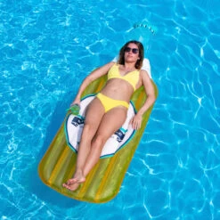 81” Yellow And White Beer Bottle Swimming Pool Inflatable Float -Aqua Play Land Zone swimline 90662 3 45863.1667517560