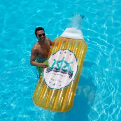 81” Yellow And White Beer Bottle Swimming Pool Inflatable Float -Aqua Play Land Zone swimline 90662 4 36082.1667517560