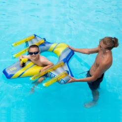 46.5" Blue And Yellow Galactic Fighter Squirter Swimming Pool Float -Aqua Play Land Zone swimline 90781 3 94088.1667643103