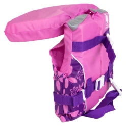 20" Pink And Purple Floral Girl Infant Life Jacket Vest With Handle - Up To 30lbs -Aqua Play Land Zone swimline 9872g 2 33610.1667684020