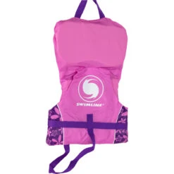 20" Pink And Purple Floral Girl Infant Life Jacket Vest With Handle - Up To 30lbs -Aqua Play Land Zone swimline 9872g 4 56501.1667684020