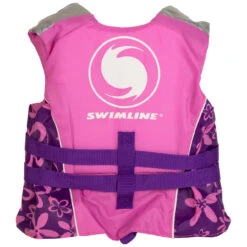Pink And Purple Floral Child Life Jacket Vest With Handle - Up To 50lbs -Aqua Play Land Zone swimline 9873g 3 69733.1667601414