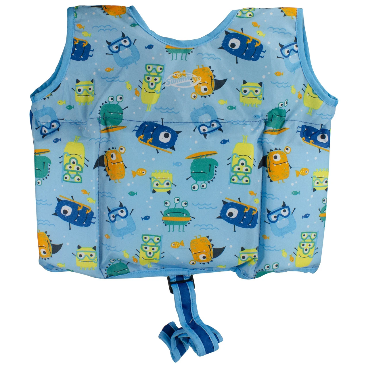 12" Blue And Yellow Adorable Monsters Children's Life Vest 3 12" Blue And Yellow Adorable Monsters Children's Life Vest - Image 3