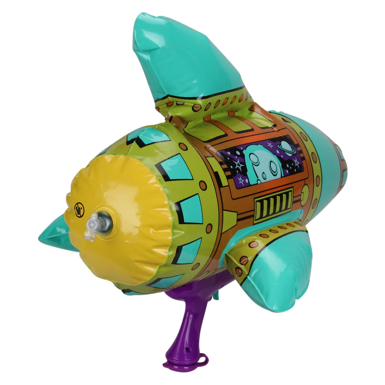 20" Teal, Orange And Purple Inflatable Spaceship Water Blaster 2 20" Teal, Orange And Purple Inflatable Spaceship Water Blaster - Image 2