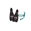 9.5" Black And Teal Blue Aqua Reef Diver Teen/Young Adult Pro Scuba Extra Small Snorkeling