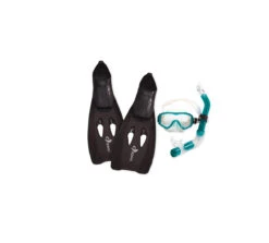 9.5" Black And Teal Blue Aqua Reef Diver Teen/Young Adult Pro Scuba Extra Small Snorkeling