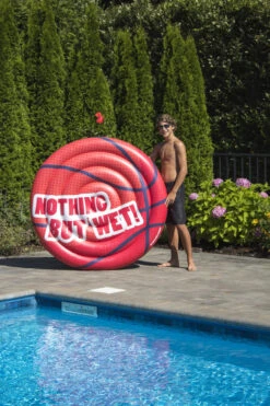 60" Inflatable Red, Black And White Basketball Island "Nothing But Wet" Pool Float -Aqua Play Land Zone u209euveiepwsstm1bx6eh6a4qeotznz 84165.1667640396