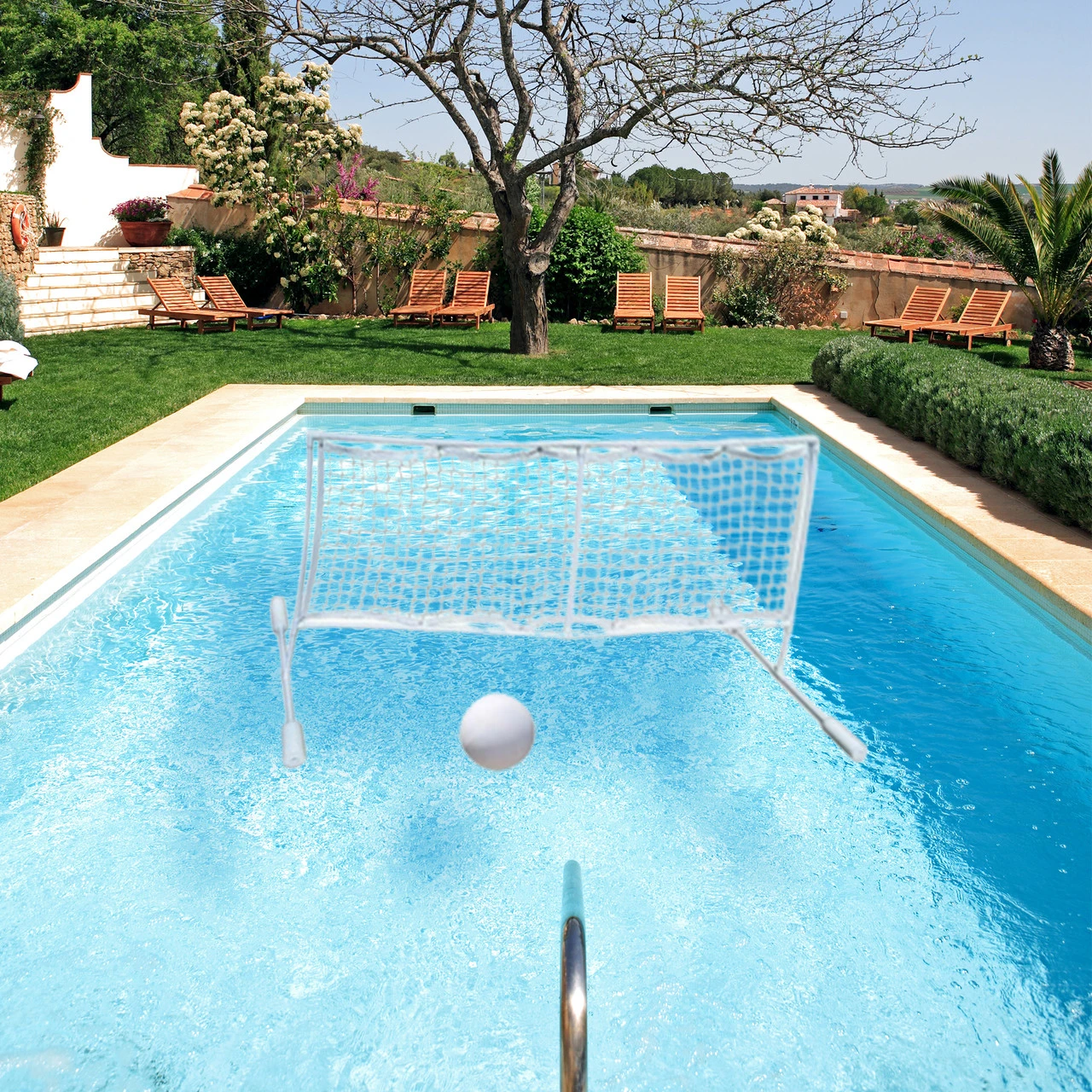 86" White Water Sports Swimming Pool Floating Volleyball Game With Net And Ball 2 86" White Water Sports Swimming Pool Floating Volleyball Game With Net And Ball - Image 2