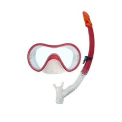 6.25" Bright Red Expedition Swimming Mask And Dry Snorkel Set