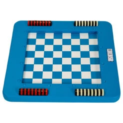 20" Blue And White Floating Checkers And Backgammon Swimming Pool Board Game Combo
