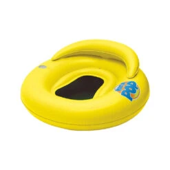 50" Inflatable Yellow Water Pop Floating Lounger With Black Mesh Seat