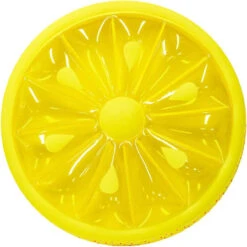 61.5" Inflatable Yellow Lemon Fruit Slice Swimming Pool Lounger Raft