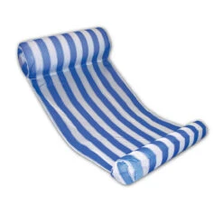Blue And White Striped Inflatable Water Hammock Swimming Pool Lounger